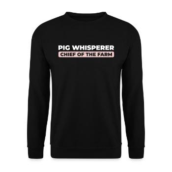 pig farmer head of the farm - Unisex Sweatshirt - black - Front - Alina (178cm) & Michal (187cm)