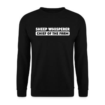Shepherd Sheep Chief of the Farm - Unisex Sweatshirt - black - Front - Alina (178cm) & Michal (187cm)