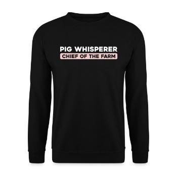 pig farmer head of the farm - Unisex Sweatshirt - black - Front - Alina (178cm) & Michal (187cm)