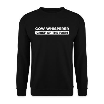 Kuhbauer Milchbauer Chef Der Farm - Unisex Pullover - Schwarz - Vorne - Alina (178cm) & Michal (187cm)