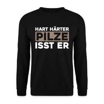 Pilzsammler Pilze - Unisex Pullover - Schwarz - Vorne - Alina (178cm) & Michal (187cm)