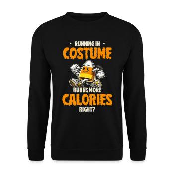 Running in costume burns more calories Halloween - Unisex Sweatshirt - black - Front - Alina (178cm) & Michal (187cm)