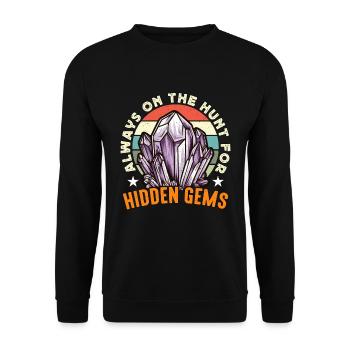 Rockhounding Always On The Hunt Rock Collector - Unisex Sweatshirt - black - Front - Alina (178cm) & Michal (187cm)
