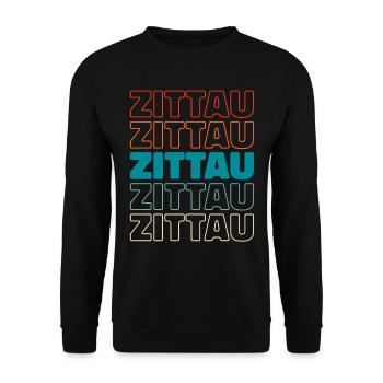 Deutsche Stadt Zittau Sachsen - Unisex Pullover - Schwarz - Vorne - Alina (178cm) & Michal (187cm)