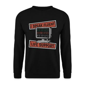 Intensive care nurse - Unisex Sweatshirt - black - Front - Alina (178cm) & Michal (187cm)