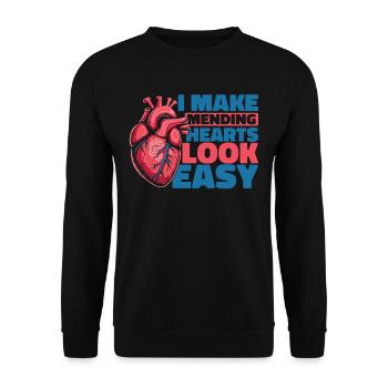Cardiologue - Sweat-shirt Unisexe - noir - Devant - Alina (178cm) & Michal (187cm)