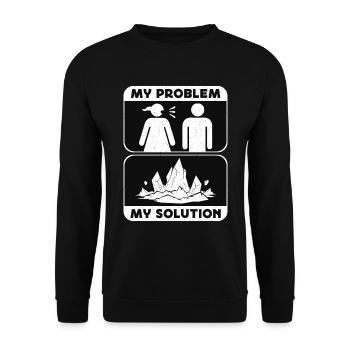 Rockhounding My Problem My Pictogram Dad Geologist - Unisex Sweatshirt - black - Front - Alina (178cm) & Michal (187cm)