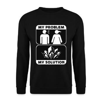 Rockhounding My Problem My Pictogram Mom Geology - Unisex Pullover - Schwarz - Vorne - Alina (178cm) & Michal (187cm)
