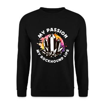 Rockhounding My Passion My Rockhound Paleontology - Unisex Pullover - Schwarz - Vorne - Alina (178cm) & Michal (187cm)