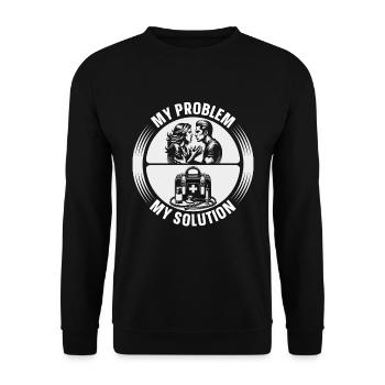 Nurse Practitioner My Problem My Pictogram Dad Mom - Unisex Pullover - Schwarz - Vorne - Alina (178cm) & Michal (187cm)