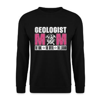 Géologue Maman L’idole Le mythe Collectionneur de minéraux - Sweat-shirt Unisexe - noir - Devant - Alina (178cm) & Michal (187cm)