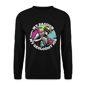 Géologue Ma passion Mon collectionneur de minéraux Géologie - Sweat-shirt Unisexe - noir - Devant - Alina (178cm) & Michal (187cm)