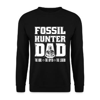 Fossil Hunter Dad The Idol The Myth Paleontologist - Unisex Sweatshirt - black - Front - Alina (178cm) & Michal (187cm)