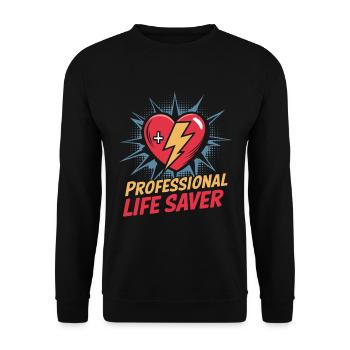 Intensive care nurse - Unisex Sweatshirt - black - Front - Alina (178cm) & Michal (187cm)