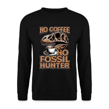 Fossil Hunter No Coffee Archaeology Coffee Lover - Unisex Pullover - Schwarz - Vorne - Alina (178cm) & Michal (187cm)
