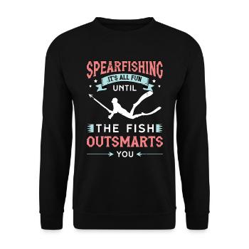 Chasse sous-marine C’est amusant jusqu’à la plongée sous-marine - Sweat-shirt Unisexe - noir - Devant - Alina (178cm) & Michal (187cm)