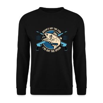 Chasse sous-marine Ocean’s Got The Fish Loves Freedive - Sweat-shirt Unisexe - noir - Devant - Alina (178cm) & Michal (187cm)