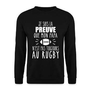 Proof that my dad rugby, dad rugby player, rugby - Unisex Sweatshirt - black - Front - Alina (178cm) & Michal (187cm)
