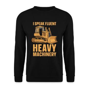 Bulldozer Planierraupe - Unisex Sweatshirt - black - Front - Alina (178cm) & Michal (187cm)