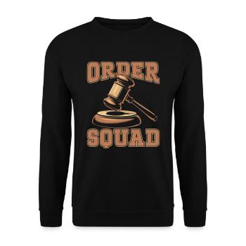 Gerichtsvollzieher Kader - Unisex Pullover - Schwarz - Vorne - Alina (178cm) & Michal (187cm)