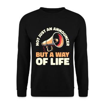 Announcer - Unisex Sweatshirt - black - Front - Alina (178cm) & Michal (187cm)