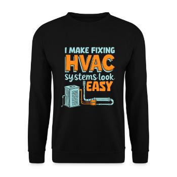 HVAC Technician - Unisex Sweatshirt - black - Front - Alina (178cm) & Michal (187cm)