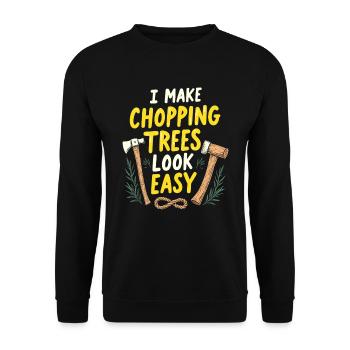 Wood chippers, forestry workers, lumberjacks - Unisex Sweatshirt - black - Front - Alina (178cm) & Michal (187cm)