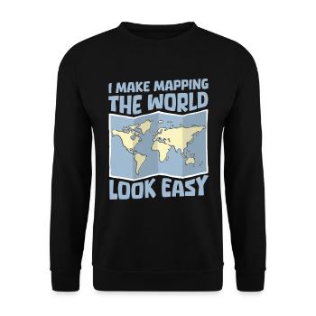 Geography Geographer - Unisex Sweatshirt - black - Front - Alina (178cm) & Michal (187cm)