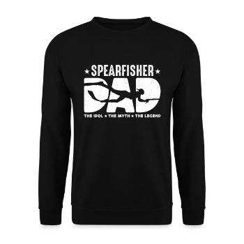 Spearfisher Dad The Idol The Myth Loves Snorkeling - Unisex Sweatshirt - black - Front - Alina (178cm) & Michal (187cm)