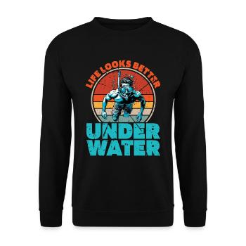 Snorkeling La vie semble meilleure Nageur Snorkeler - Sweat-shirt Unisexe - noir - Devant - Alina (178cm) & Michal (187cm)