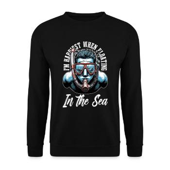 Snorkeling I'm Happiest When Floating Swimming - Unisex Pullover - Schwarz - Vorne - Alina (178cm) & Michal (187cm)