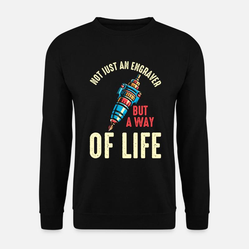 Graveur - Unisex Pullover - Schwarz