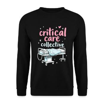 Intensive Care Nurse Team - Unisex Sweatshirt - black - Front - Alina (178cm) & Michal (187cm)