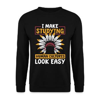 Ethnologue - Sweat-shirt Unisexe - noir - Devant - Alina (178cm) & Michal (187cm)