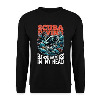 La plongée sous-marine fait taire les voix Sports nautiques - Sweat-shirt Unisexe - noir - Devant - Alina (178cm) & Michal (187cm)