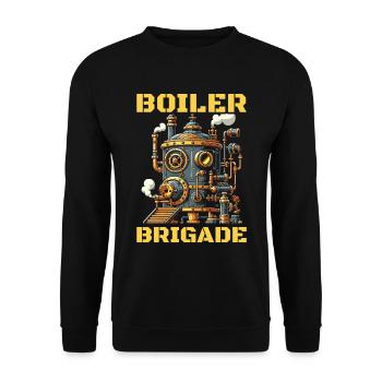 Boiler Operator Team - Unisex Sweatshirt - black - Front - Alina (178cm) & Michal (187cm)