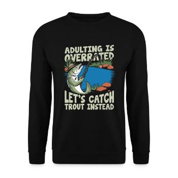 Pêcheur de truite - Sweat-shirt Unisexe - noir - Devant - Alina (178cm) & Michal (187cm)
