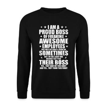 Humor, Coole Zitate, Vatertag - Unisex Pullover - Schwarz - Vorne - Alina (178cm) & Michal (187cm)