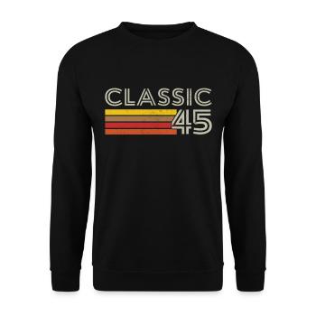 Retro Classic Nummer 45 Geboren 1945 - Unisex Pullover - Schwarz - Vorne - Alina (178cm) & Michal (187cm)