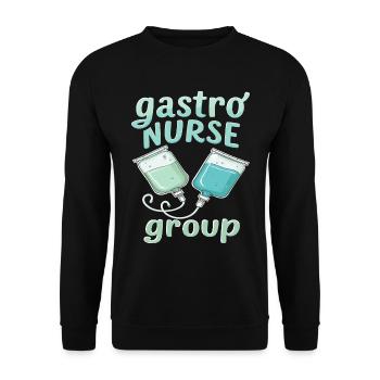 Krankenschwester Gastroenterologie Team - Unisex Pullover - Schwarz - Vorne - Alina (178cm) & Michal (187cm)