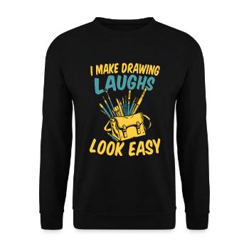 Dessinateur - Sweat-shirt Unisexe - noir - Devant - Alina (178cm) & Michal (187cm)