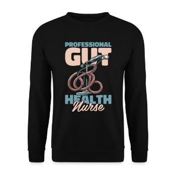 Krankenschwester Gastroenterologie - Unisex Pullover - Schwarz - Vorne - Alina (178cm) & Michal (187cm)