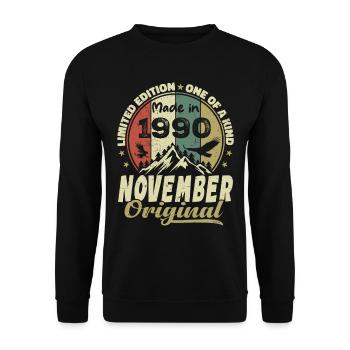 Novembre 1990, Cadeau D'anniversaire Novembre 1990 - Sweat-shirt Unisexe - noir - Devant - Alina (178cm) & Michal (187cm)