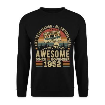 Génial Depuis Novembre 1952 Cadeau Novembre 1952 - Sweat-shirt Unisexe - noir - Devant - Alina (178cm) & Michal (187cm)