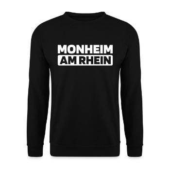Deutsche Stadt Monheim Am Rhein - Unisex Pullover - Schwarz - Vorne - Alina (178cm) & Michal (187cm)