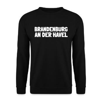 Deutsche Stadt Brandenburg An Der Havel - Unisex Pullover - Schwarz - Vorne - Alina (178cm) & Michal (187cm)