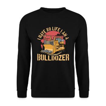 Bulldozer Planierraupe - Unisex Sweatshirt - black - Front - Alina (178cm) & Michal (187cm)