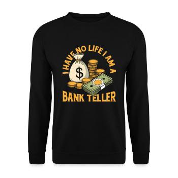 Employé de banque - Sweat-shirt Unisexe - noir - Devant - Alina (178cm) & Michal (187cm)