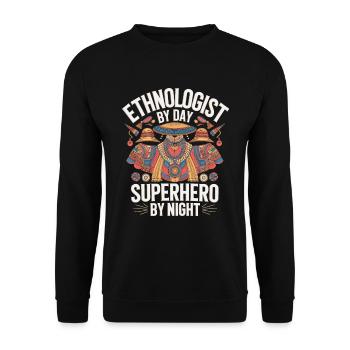 Ethnologue - Sweat-shirt Unisexe - noir - Devant - Alina (178cm) & Michal (187cm)