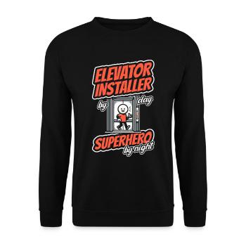 Elevator Installer - Unisex Sweatshirt - black - Front - Alina (178cm) & Michal (187cm)